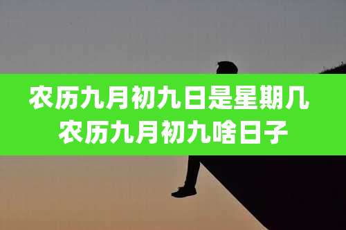 农历九月初九日是星期几 农历九月初九啥日子