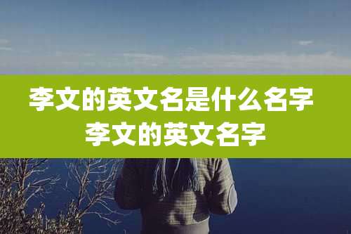李文的英文名是什么名字 李文的英文名字