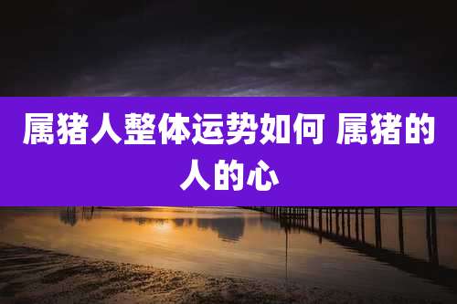 属猪人整体运势如何 属猪的人的心