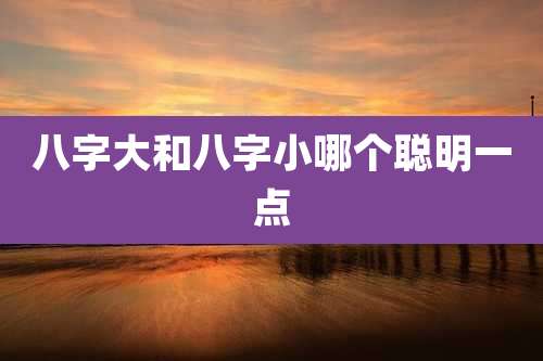 八字大和八字小哪个聪明一点