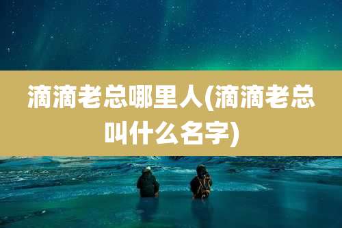 滴滴老总哪里人(滴滴老总叫什么名字)
