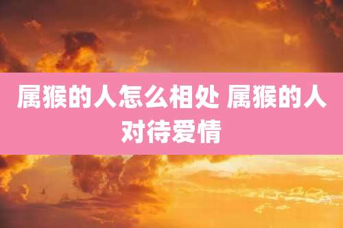 属猴的人怎么相处 属猴的人对待爱情