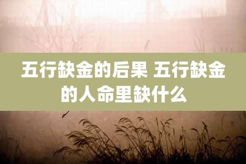 五行缺金的后果 五行缺金的人命里缺什么