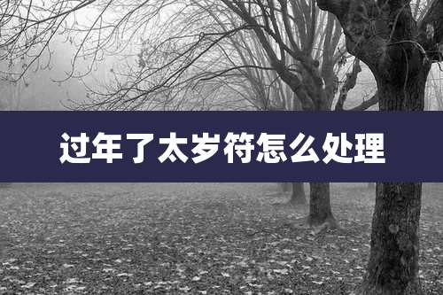 过年了太岁符怎么处理