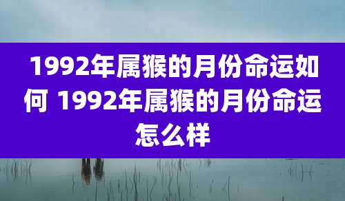1992年属猴的月份命运如何 1992年属猴的月份命运怎么样