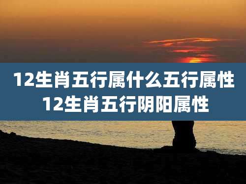 12生肖五行属什么五行属性 12生肖五行阴阳属性
