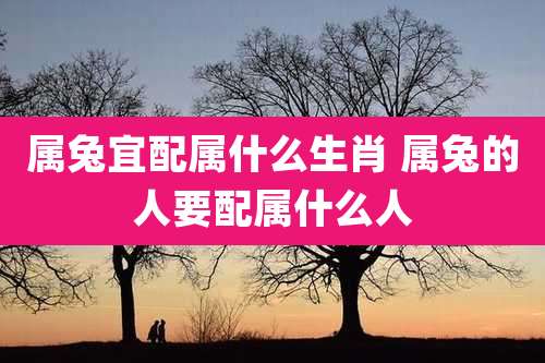 属兔宜配属什么生肖 属兔的人要配属什么人