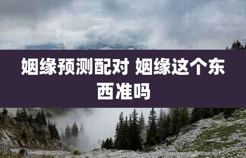 姻缘预测配对 姻缘这个东西准吗