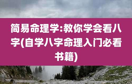 简易命理学:教你学会看八字(自学八字命理入门必看书籍)
