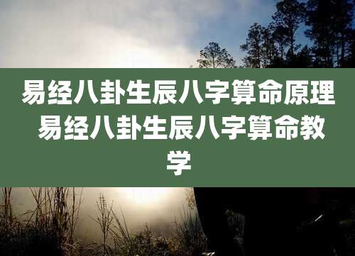 易经八卦生辰八字算命原理 易经八卦生辰八字算命教学