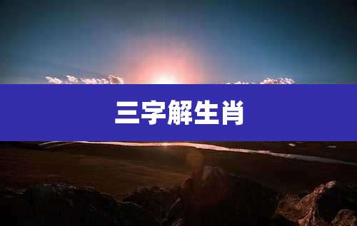 三字解生肖