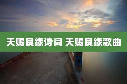 天赐良缘诗词 天赐良缘歌曲