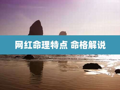 网红命理特点 命格解说