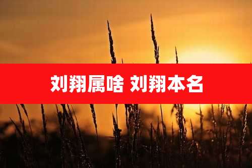 刘翔属啥 刘翔本名