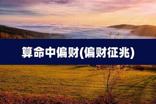 算命中偏财(偏财征兆)