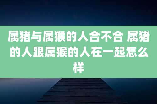 属猪与属猴的人合不合 属猪的人跟属猴的人在一起怎么样