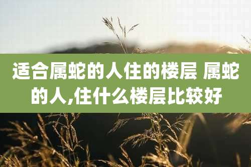 适合属蛇的人住的楼层 属蛇的人,住什么楼层比较好