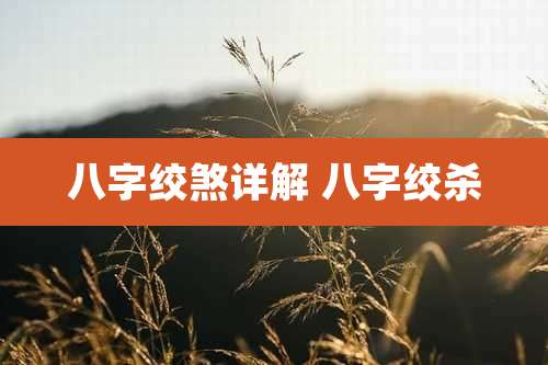 八字绞煞详解 八字绞杀