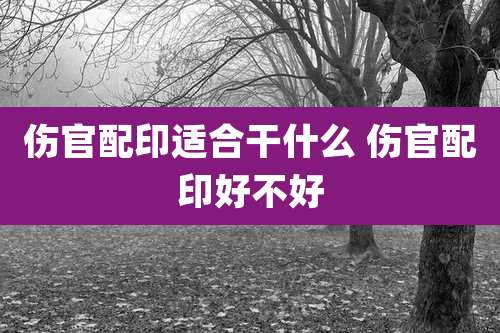 伤官配印适合干什么 伤官配印好不好