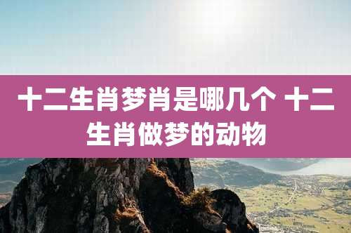 十二生肖梦肖是哪几个 十二生肖做梦的动物