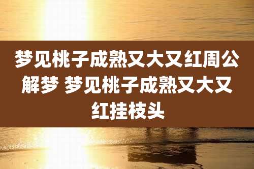 梦见桃子成熟又大又红周公解梦 梦见桃子成熟又大又红挂枝头