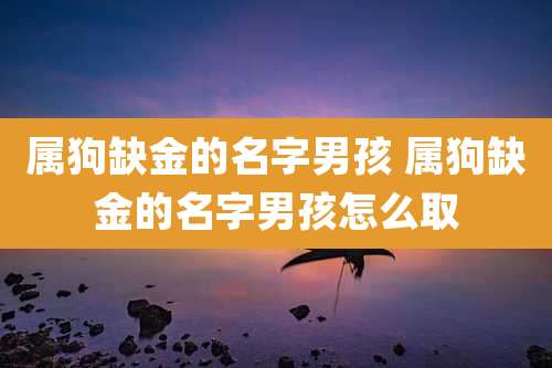 属狗缺金的名字男孩 属狗缺金的名字男孩怎么取