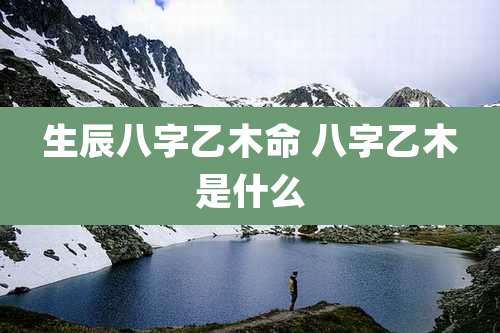 生辰八字乙木命 八字乙木是什么