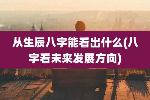 从生辰八字能看出什么(八字看未来发展方向)