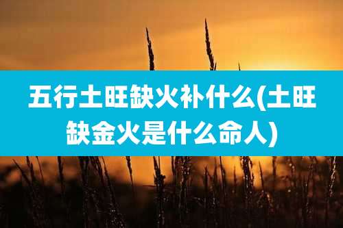 五行土旺缺火补什么(土旺缺金火是什么命人)