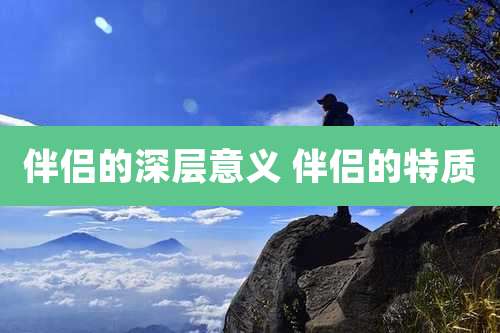 伴侣的深层意义 伴侣的特质