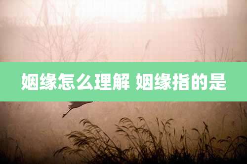 姻缘怎么理解 姻缘指的是