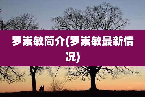 罗崇敏简介(罗崇敏最新情况)