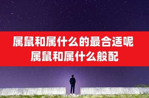 属鼠和属什么的最合适呢 属鼠和属什么般配