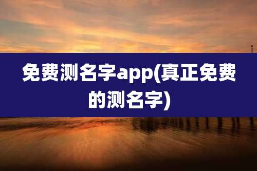 免费测名字app(真正免费的测名字)