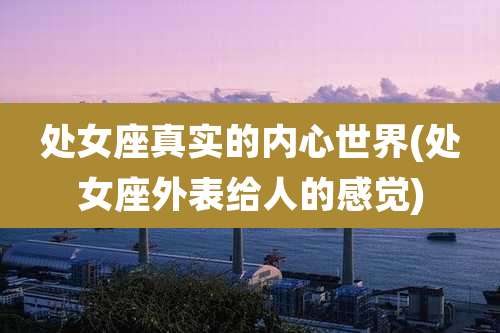 处女座真实的内心世界(处女座外表给人的感觉)