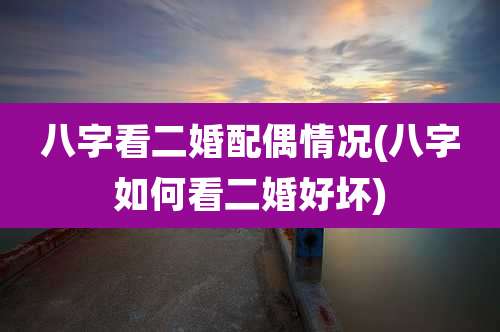 八字看二婚配偶情况(八字如何看二婚好坏)