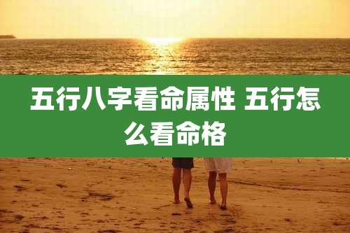 五行八字看命属性 五行怎么看命格