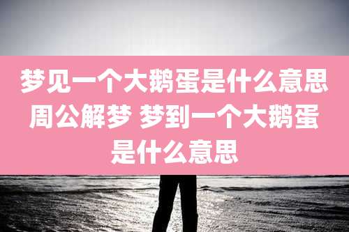 梦见一个大鹅蛋是什么意思周公解梦 梦到一个大鹅蛋是什么意思