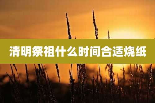 清明祭祖什么时间合适烧纸
