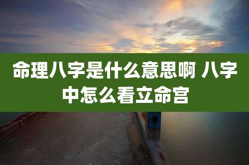 命理八字是什么意思啊 八字中怎么看立命宫