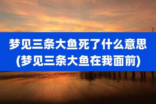 梦见三条大鱼死了什么意思(梦见三条大鱼在我面前)