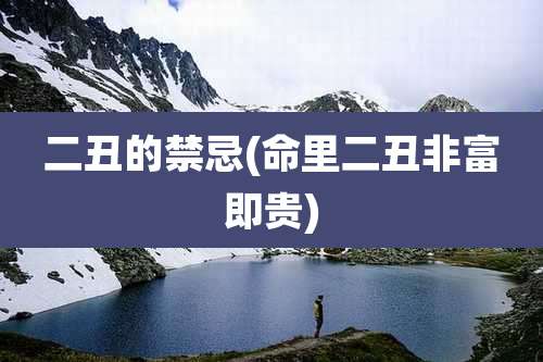 二丑的禁忌(命里二丑非富即贵)