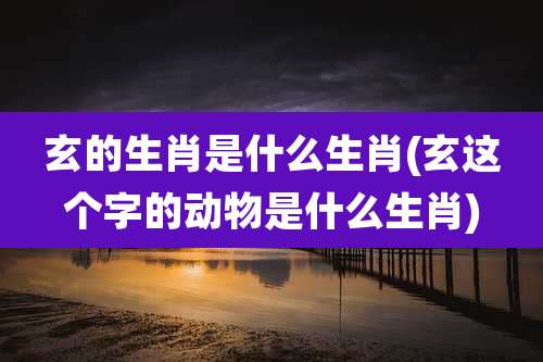 玄的生肖是什么生肖(玄这个字的动物是什么生肖)