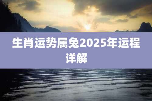 生肖运势属兔2025年运程详解