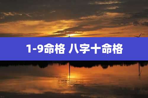 1-9命格 八字十命格