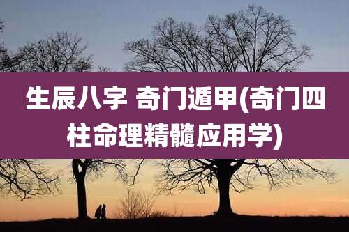 生辰八字 奇门遁甲(奇门四柱命理精髓应用学)