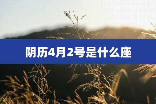 阴历4月2号是什么座