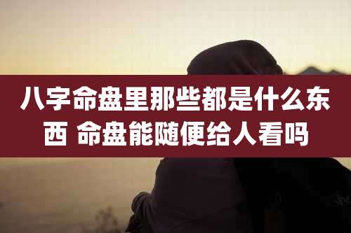 八字命盘里那些都是什么东西 命盘能随便给人看吗