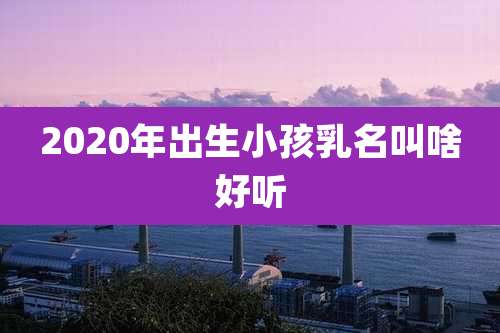 2020年出生小孩乳名叫啥好听