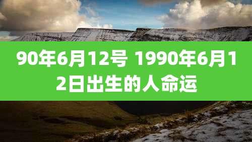 90年6月12号 1990年6月12日出生的人命运